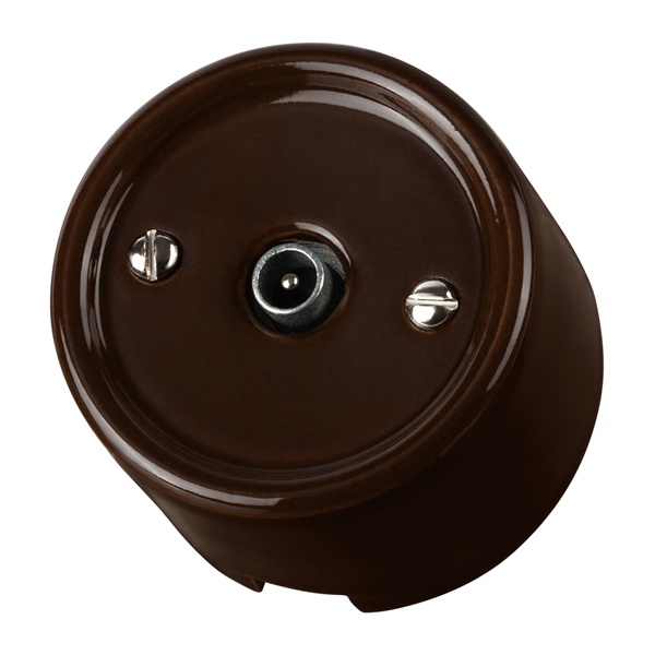 Накладная розетка TV оконечная TDM Болонь фарфор коричневый