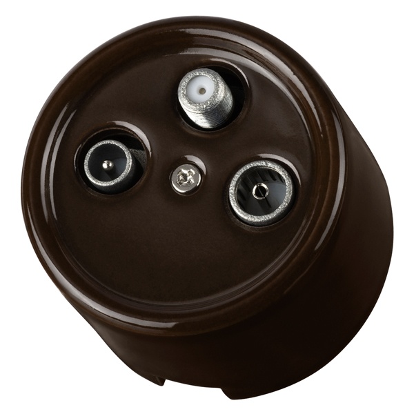 Накладная розетка TV-R-SAT проходная TDM Болонь фарфор коричневый