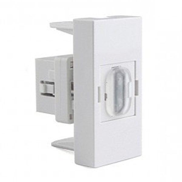 Розетка Экопласт HDMI на 1 модуль 45х22,5мм LK45 белая