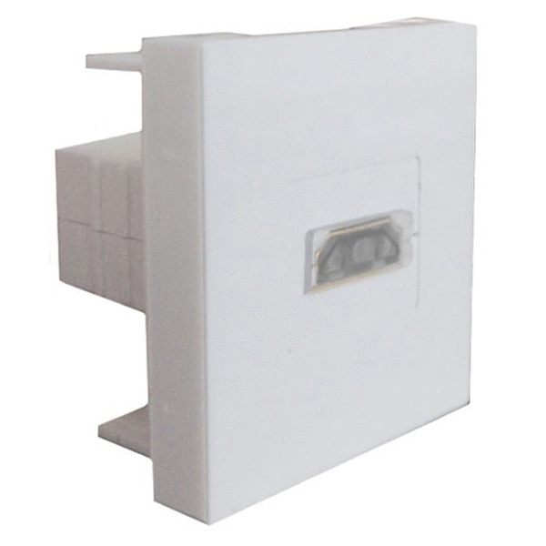 Розетка Экопласт HDMI на 2 модуля 45x45 мм LK45 белая