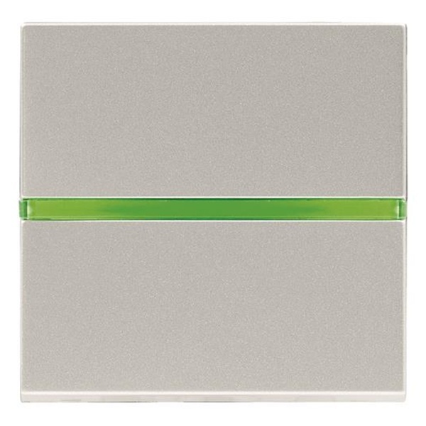 Одноклавишный выключатель с индикацией 2 модуля ABB Zenit, серебристый (N2201.5 PL)