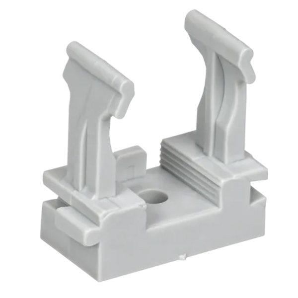 Держатель с защелкой ИЭК ELASTA для гофрированных труб под монтажный пистолет CFM20 серый