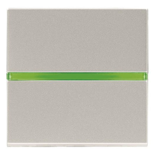 Одноклавишный переключатель с индикацией 2 модуля ABB Zenit, серебристый (N2202.5 PL)