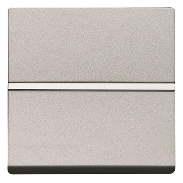 Одноклавишный переключатель 2 модуля ABB Zenit, серебристый (N2202 PL)