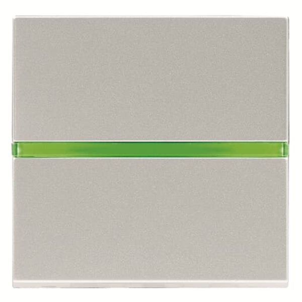 Одноклавишная кнопка с НО контактом и подсветкой 2 модуля ABB Zenit, серебристый (N2204.5 PL)