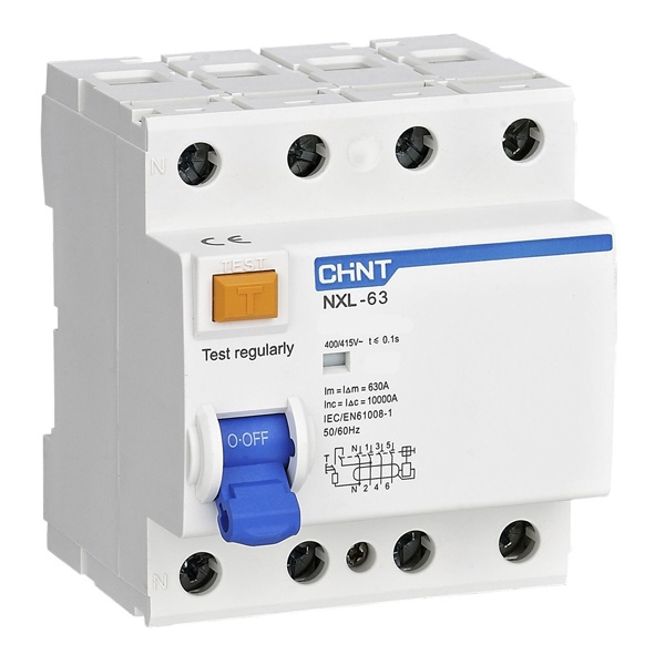 УЗО Chint NXL-63 6kA 3P+N 25A 30mA тип A (R) (ВДТ)
