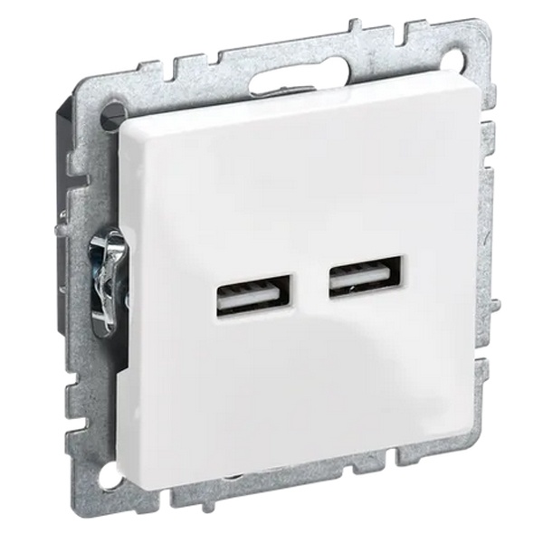 Зарядка ИЭК BRITE USB A+A 3,1А белый (РЮ10-1-БрБ)