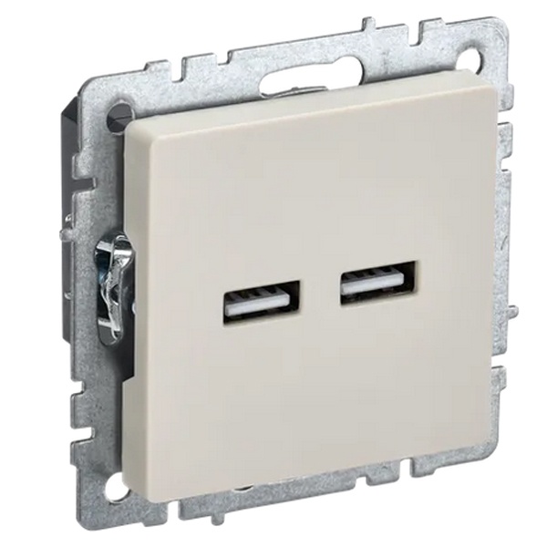 Зарядка ИЭК BRITE USB A+А 3,1А бежевый (РЮ10-1-БрКр)