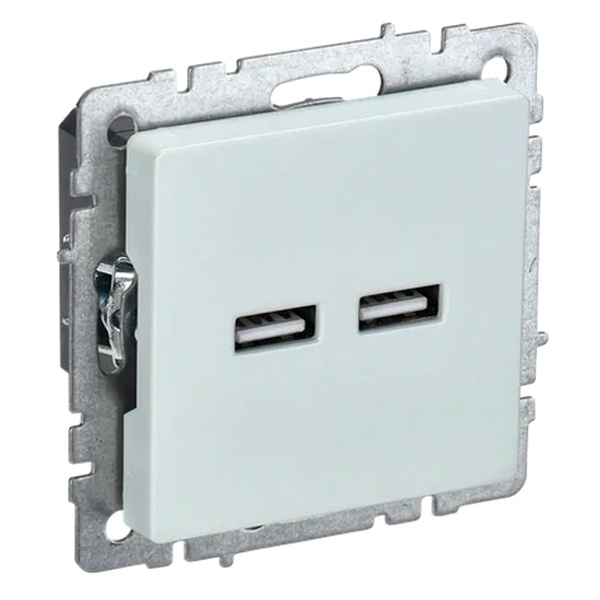 Зарядка ИЭК BRITE USB A+A 3,1А жемчуг (РЮ10-1-БрЖ)