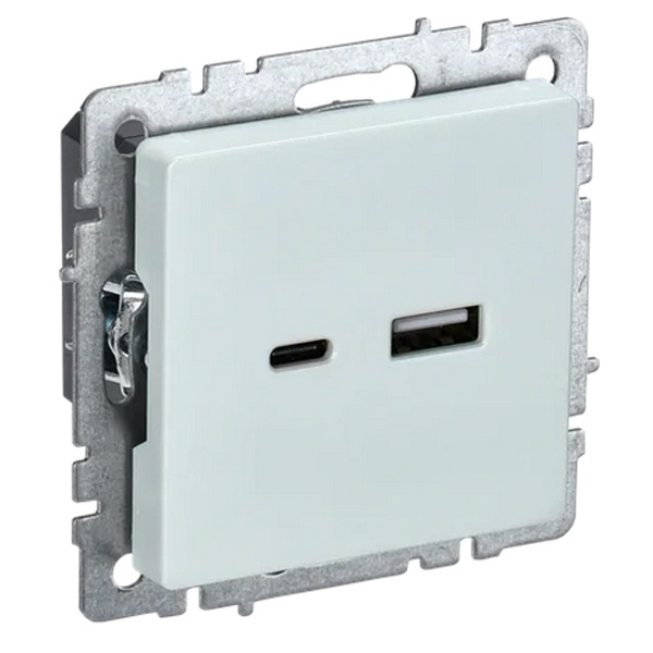 Зарядка ИЭК BRITE USB A+С 3,1А жемчуг (РЮ11-1-БрЖ)