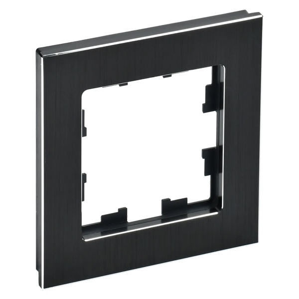 Рамка на 1 пост ИЭК BRITE металл черный глянец (РУ-1-1-БрЧ)