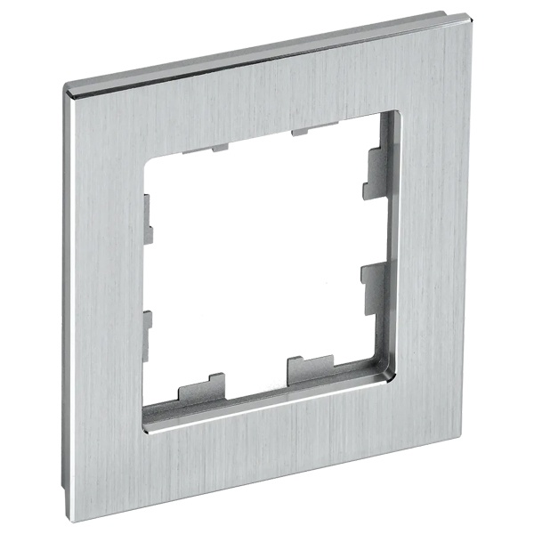 Рамка на 1 пост ИЭК BRITE металл алюминий глянец (РУ-1-1-БрА)