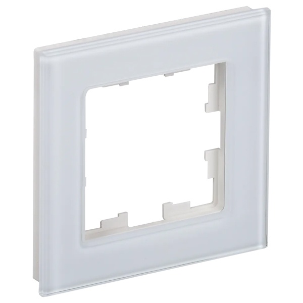 Рамка на 1 пост ИЭК BRITE стекло белый (РУ-1-2-БрБ)