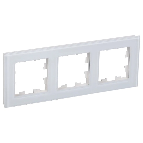 Рамка на 3 поста ИЭК BRITE стекло белый (РУ-3-2-БрБ)