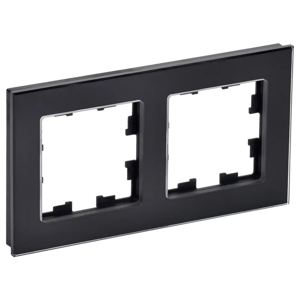 Рамка на 2 поста ИЭК BRITE стекло черный (РУ-2-2-БрЧ)