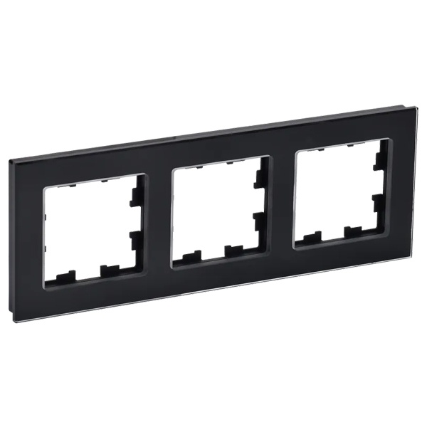 Рамка на 3 поста ИЭК BRITE стекло черный (РУ-3-2-БрЧ)
