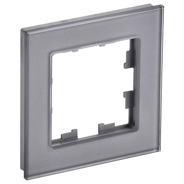 Рамка на 1 пост ИЭК BRITE стекло серый (РУ-1-2-БрСе)