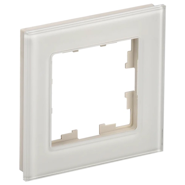 Рамка на 1 пост ИЭК BRITE стекло ванильный (РУ-1-2-БрВа)