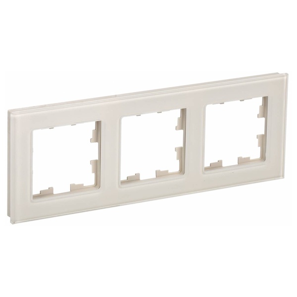 Рамка на 3 поста ИЭК BRITE стекло ванильный (РУ-3-2-БрВа)