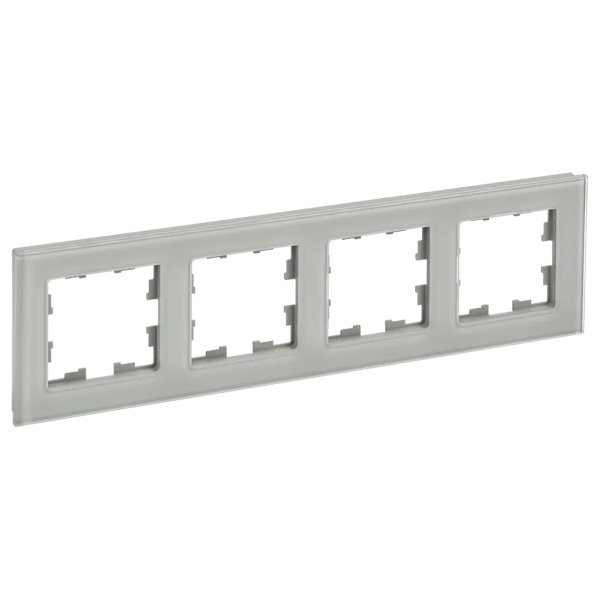 Рамка на 4 поста ИЭК BRITE стекло дымчатый (РУ-3-4-БрД)