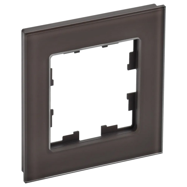 Рамка на 1 пост ИЭК BRITE стекло темная бронза (РУ-1-2-БрТБ)