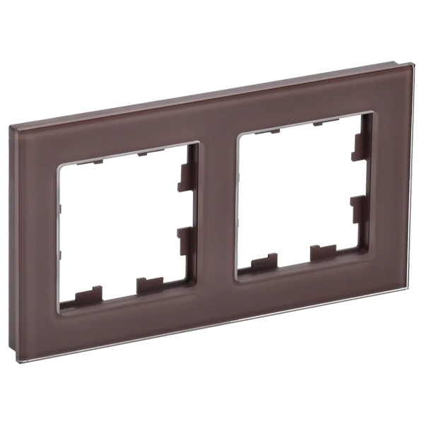 Рамка на 2 поста ИЭК BRITE стекло темная бронза (РУ-2-2-БрТБ)