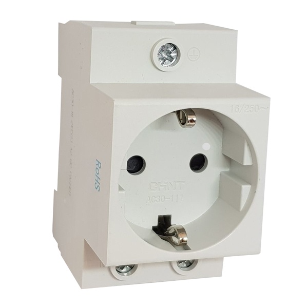 Розетка Chint AC30-111 с заземляющим контактом на DIN-рейку (R)