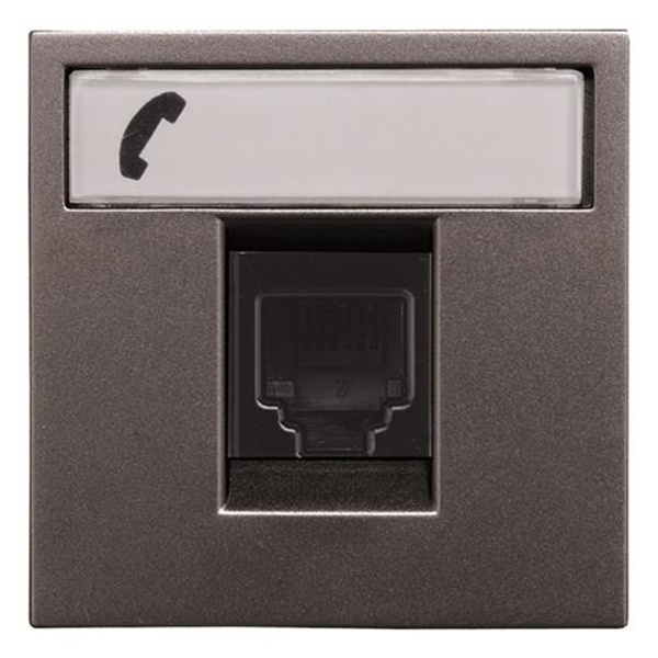 Розетка телефонная на 6 контактов 2 модуля тип RJ12 ABB Zenit, антрацит (N2217.6 AN)