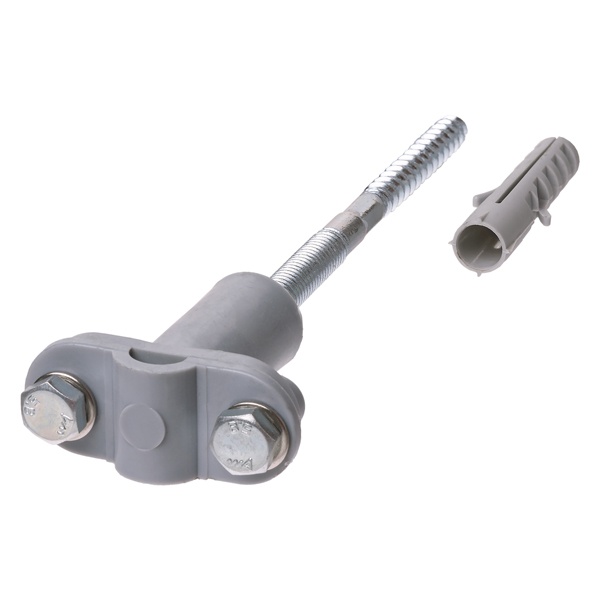 Держатель TDM фасадный сборный для прута D6-10 мм длина 120 мм, дюбель, полимерный зажим