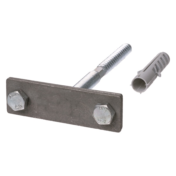 Держатель TDM фасадный для полосы шириной 25-50 мм длина 120 мм с дюбелем, стальной зажим