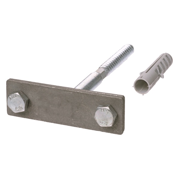 Держатель TDM фасадный для полосы шириной 25-50 мм длина 200 мм с дюбелем, стальной зажим