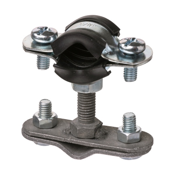 Держатель TDM хомут с резиновым уплотнением D20-24 мм для прута D6-10 мм, стал. зажим, термодиффузия