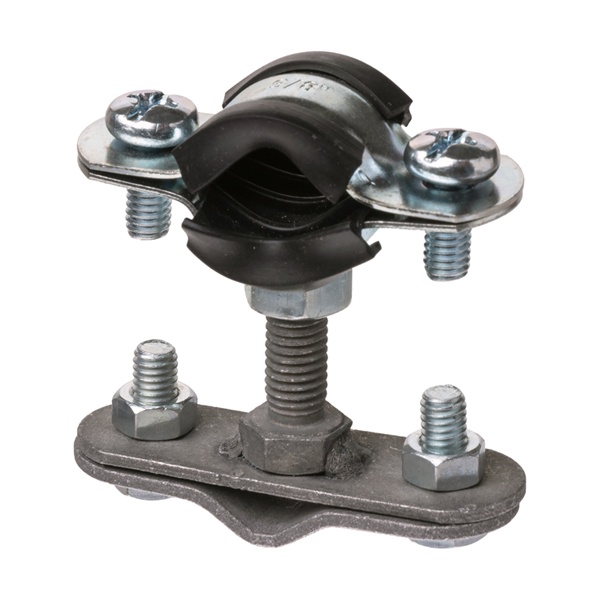 Держатель TDM хомут с резиновым уплотнением D112-117 мм для прута D6-10 мм стальной зажим, термодиф.