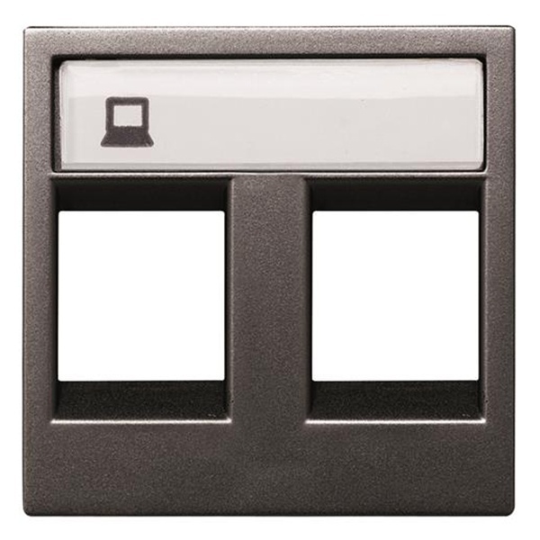 Накладка для 2-х суппортов/разъёмов типа 2017... и/или 2018... 2м ABB Zenit, антрацит (N2218.2 AN)