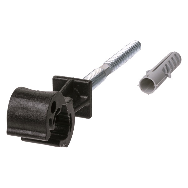 Держатель TDM шпилька-саморез длина 120мм полимер. фиксатор с защелкой для прута D8-10 мм гор. цинк.