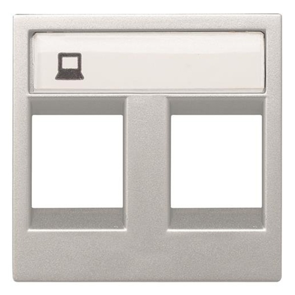 Накладка для 2-х суппортов/разъёмов типа 2017... и/или 2018... 2м ABB Zenit, серебристый (N2218.2 PL