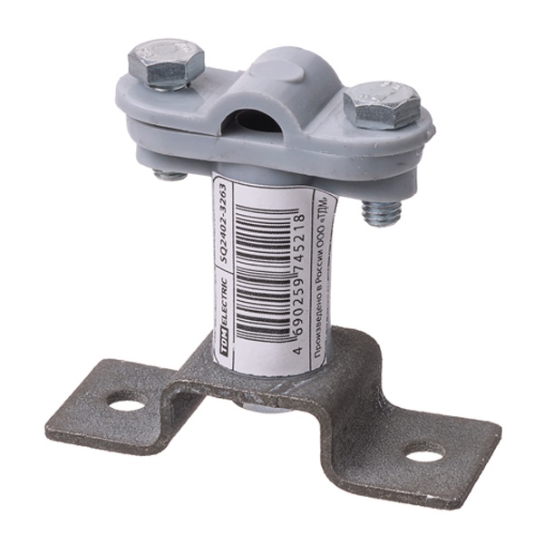 Держатель TDM для гориз. и верт. поверхностей полимерный двухболтовой высота 75мм для прута D6-10 мм