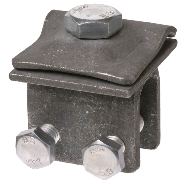 Держатель TDM фальцевый стальной зажим с двухболтовым креплением для прута D6-10 мм, горячее цинк.