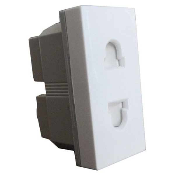 Розетка Экопласт 2Р 250В 10А , шторки 45х22,5мм LK45 белая