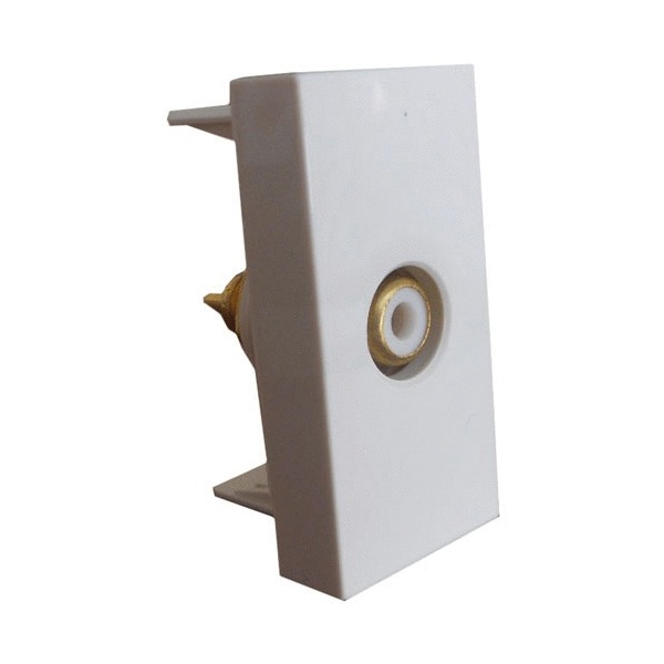 Видео розетка Экопласт на 1 вход (коннектор RCA) 45х22,5 мм LK45 белая