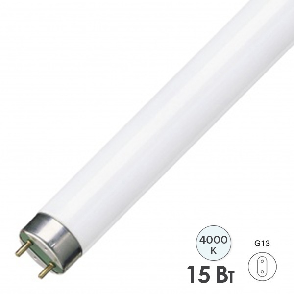 Люминесцентная линейная лампа T8 Osram L 15W/840 4000K LUMILUX RUS G13 438mm СМ