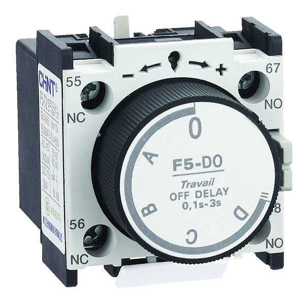 Приставка выдержка времени Chint OFF F5-D0 к контактору NC1, NC2 и NXC (R) 1НО+1НЗ 0,1-3 сек