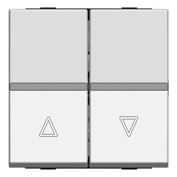 Выключатель жалюзи клавишный с фиксацией ABB 2 модуля Zenit, серебристый (N2244.1 PL)