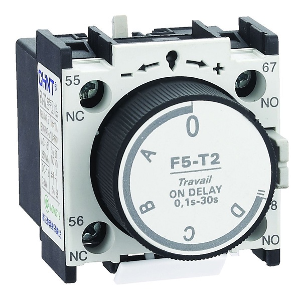 Приставка выдержка времени Chint ON F5-T2 к контактору NC1, NC2 и NXC (R) 1НО+1НЗ 0,1-30 сек
