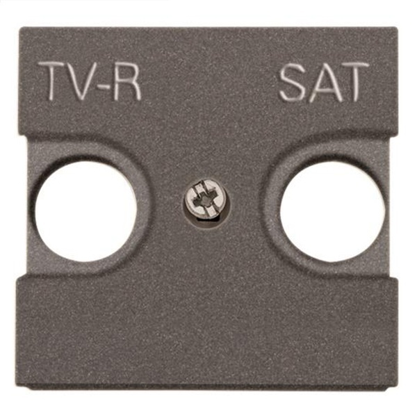 Накладка для TV-R-SAT розетки 2 модуля ABB Zenit, антрацит (N2250.1 AN)