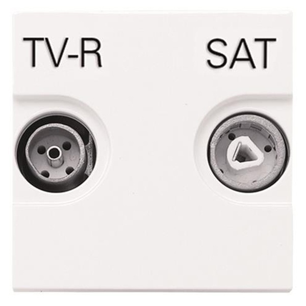 Розетка TV-R-SAT проходная ABB Zenit, альпийский белый (N2251.8 BL)
