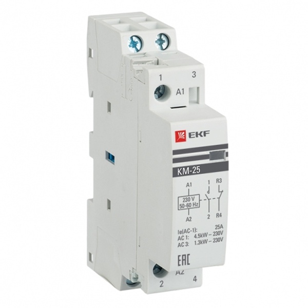 Контактор модульный EKF КМ 25А 2NC 230В AC 1 модуль