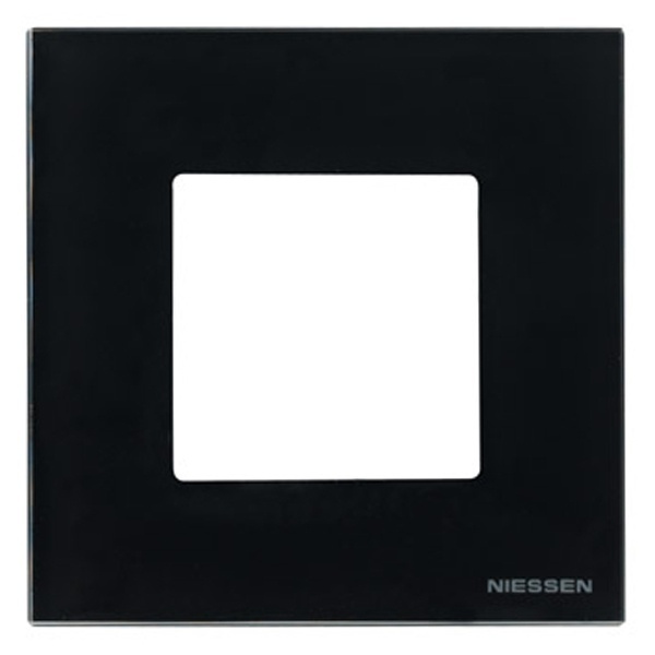 Рамка 1-постовая, 2-модульная, серия Zenit, стекло чёрное (N2271 CN)