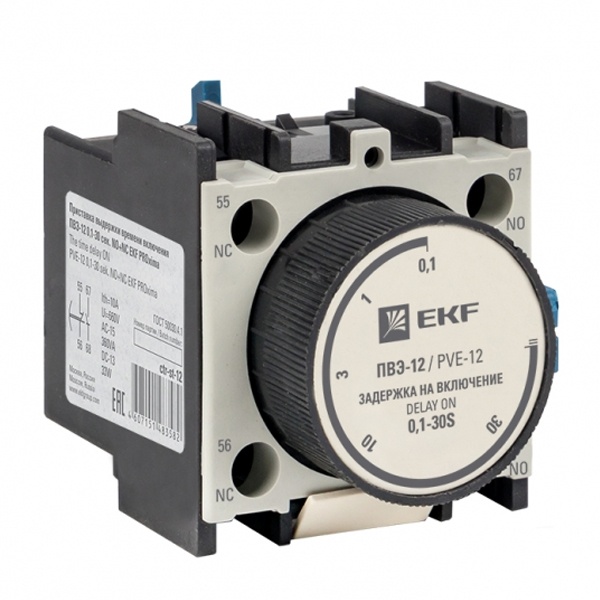 Приставка выдержки времени включения EKF PROxima ПВЭ-12 0,1-30сек NO+NC