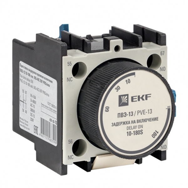 Приставка выдержки времени включения EKF PROxima ПВЭ-13 10-180сек NO+NC